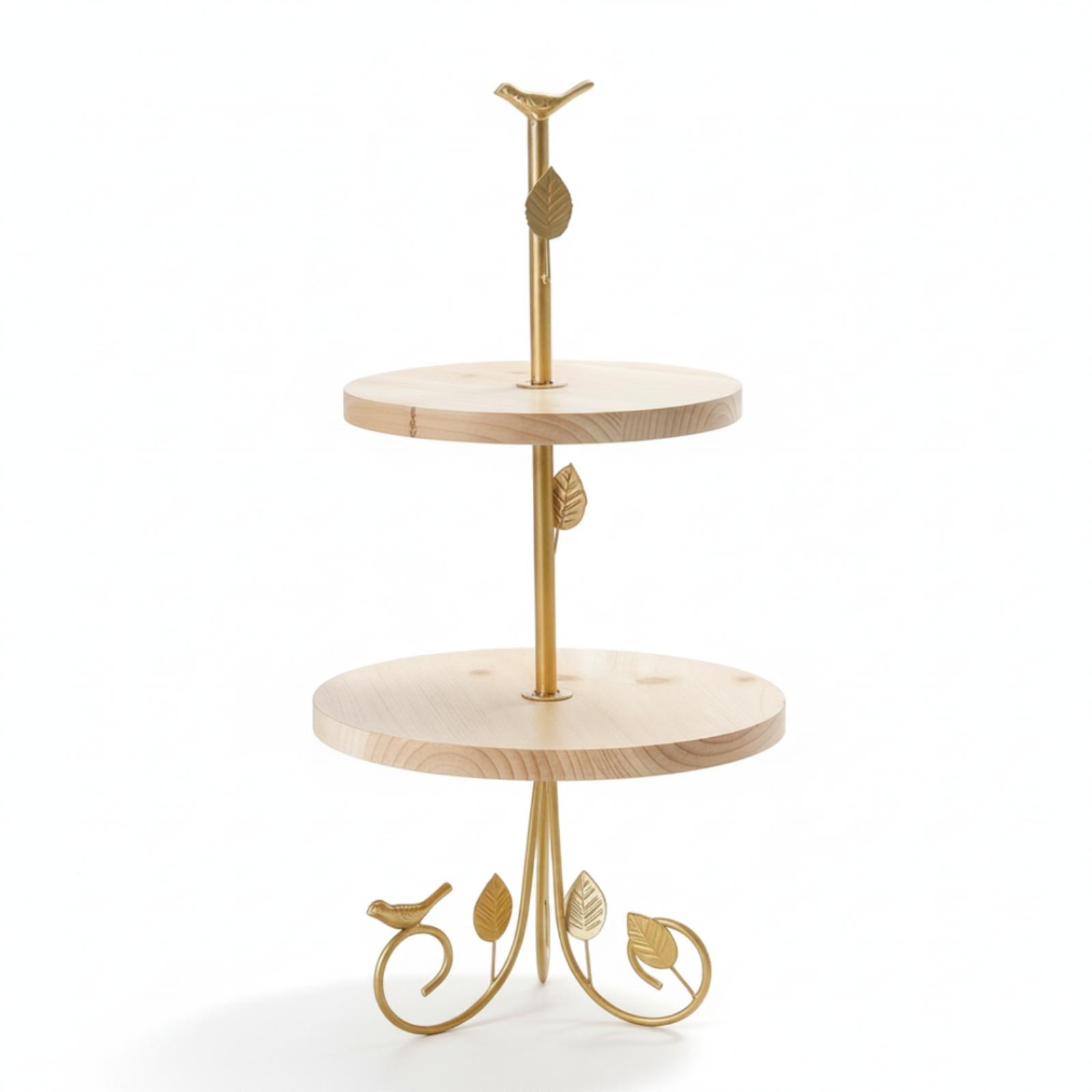 Home Cooking Host - Two-Tier Dessert Stand Gold Cupcake Holder