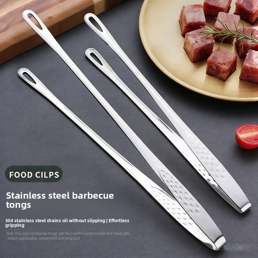 Home Cooking Help - Stainless Steel Kitchen Tongs Non Slip
