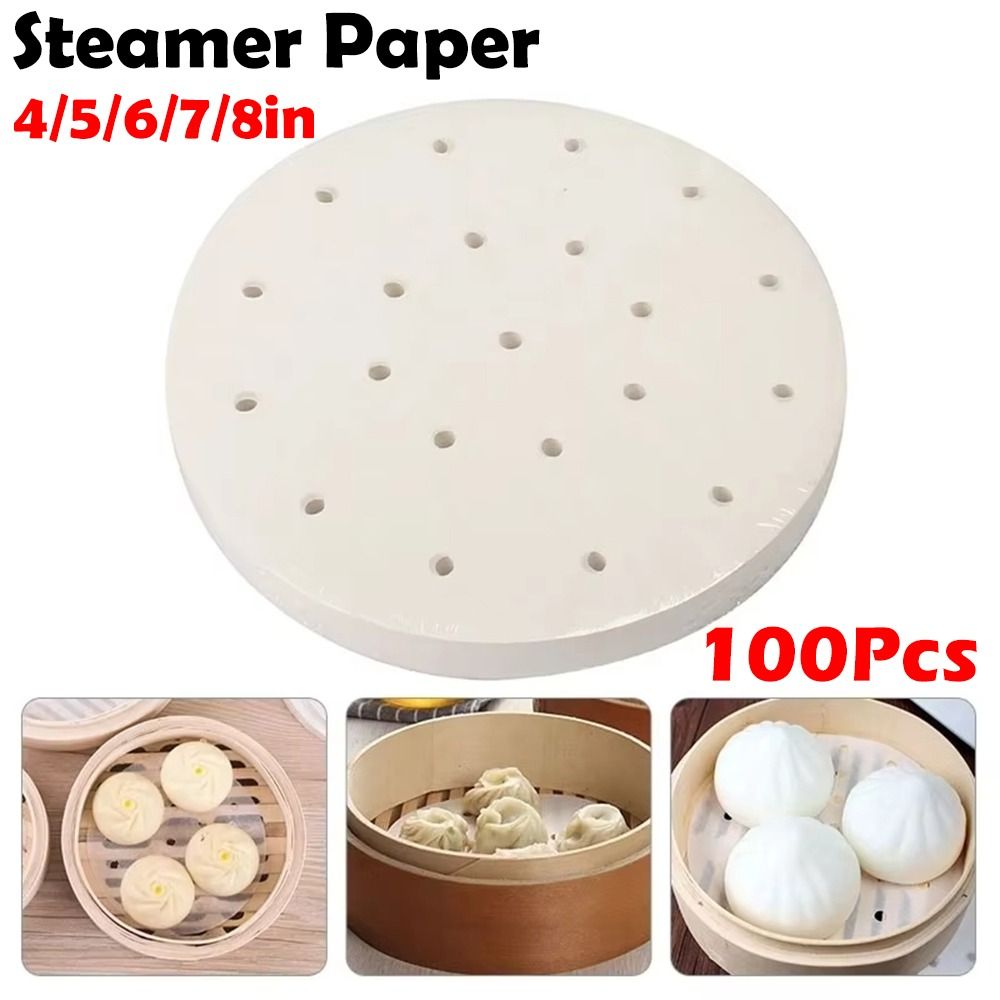 Home Cooking Help - 100Pcs Steamed Paper Steamed Buns Pastries