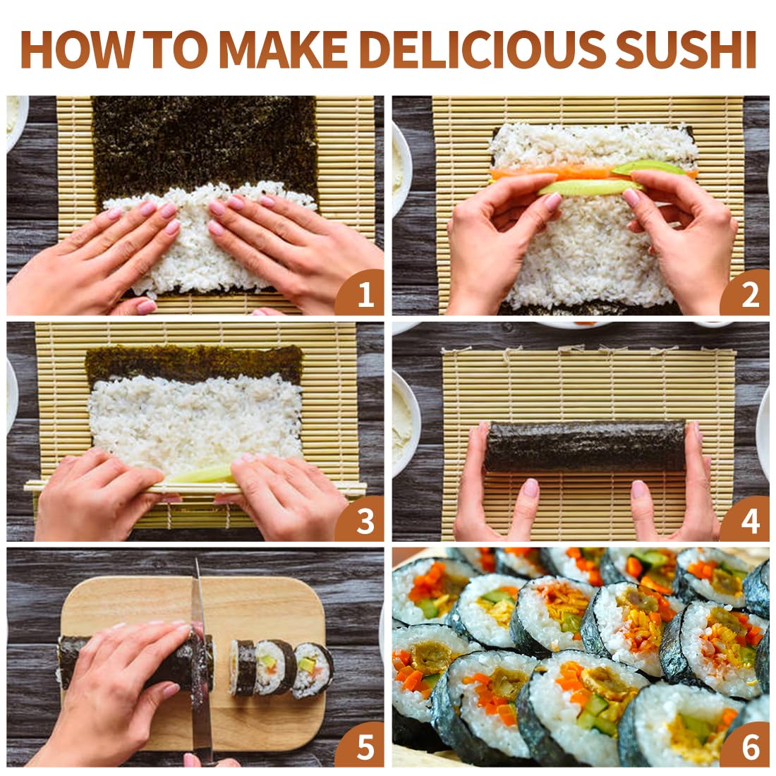Sushi Making Set With Various  - đánh giá và giá Sushi Mat Bamboo