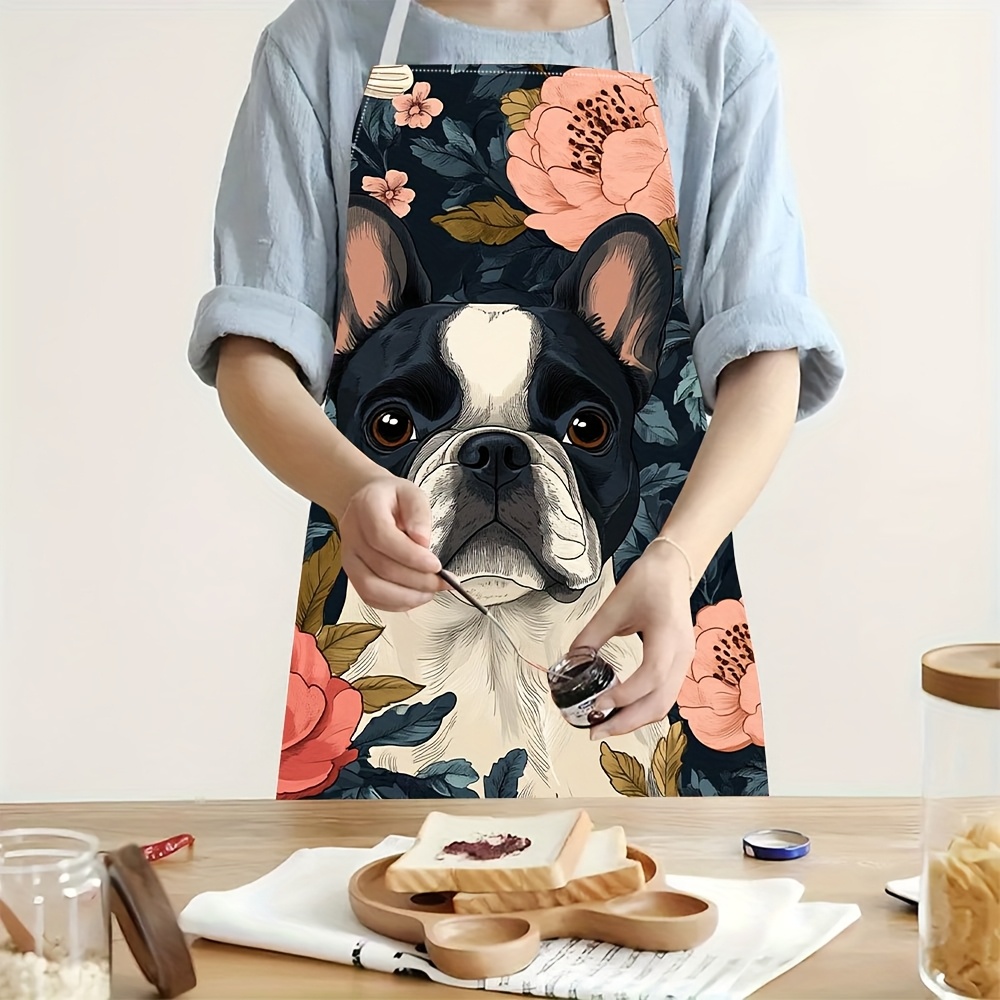 French Bulldog Floral Apron -  - đánh giá và giá Home Cooking Ideas