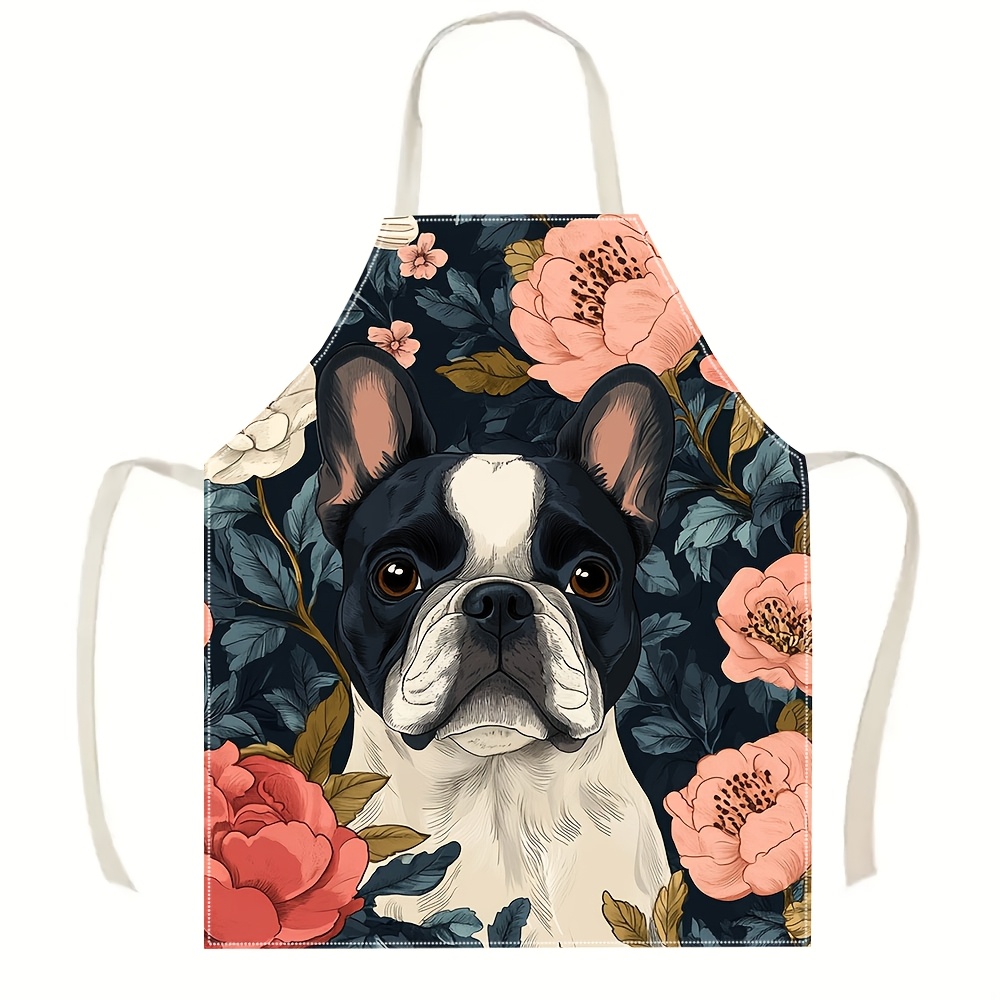 French Bulldog Floral Apron -  - đánh giá và giá Home Cooking Ideas