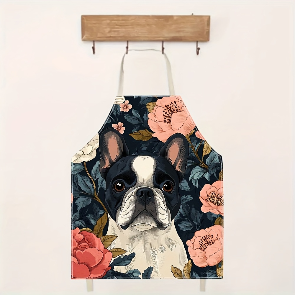 French Bulldog Floral Apron -  - đánh giá và giá Home Cooking Ideas