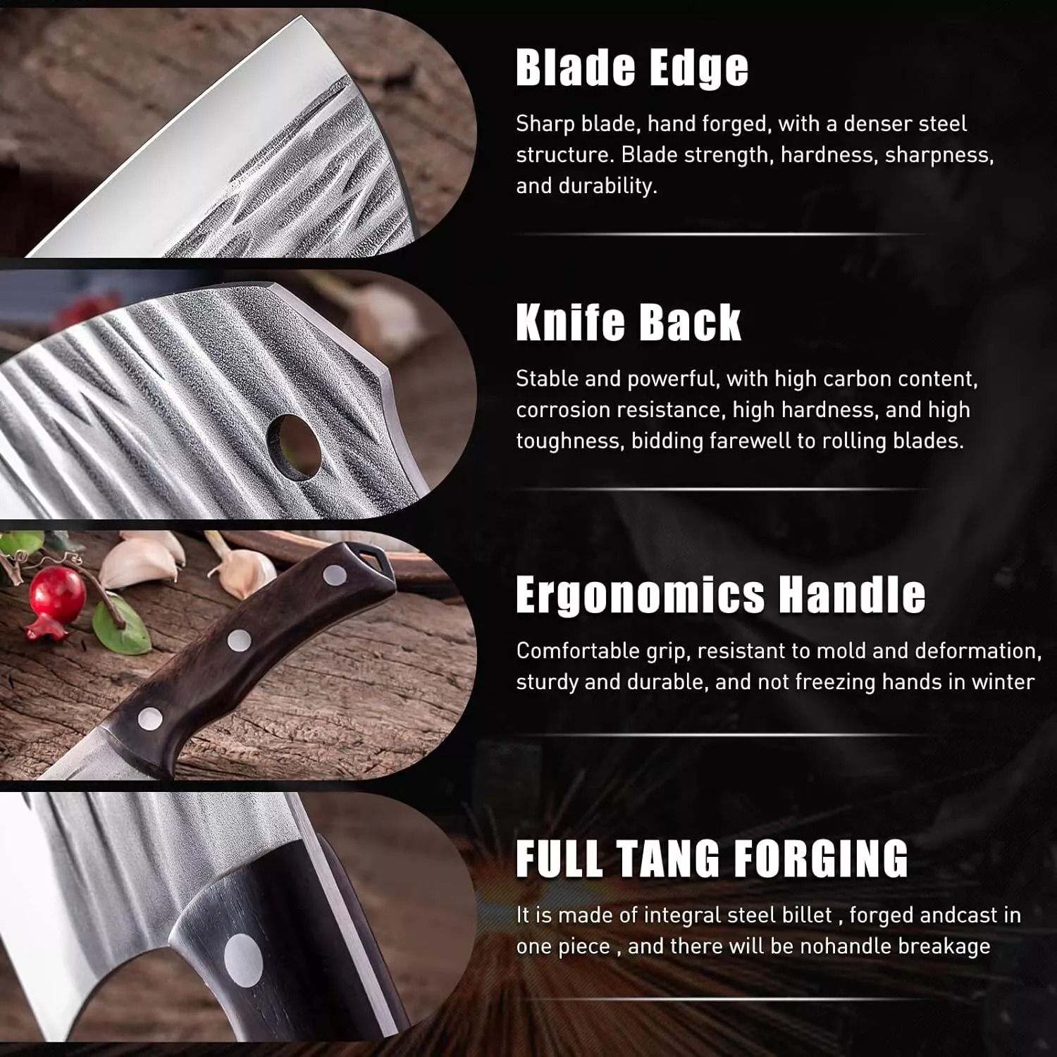 1PC Forged kitchen knife, hous - đánh giá và giá Wok Carbon Steel