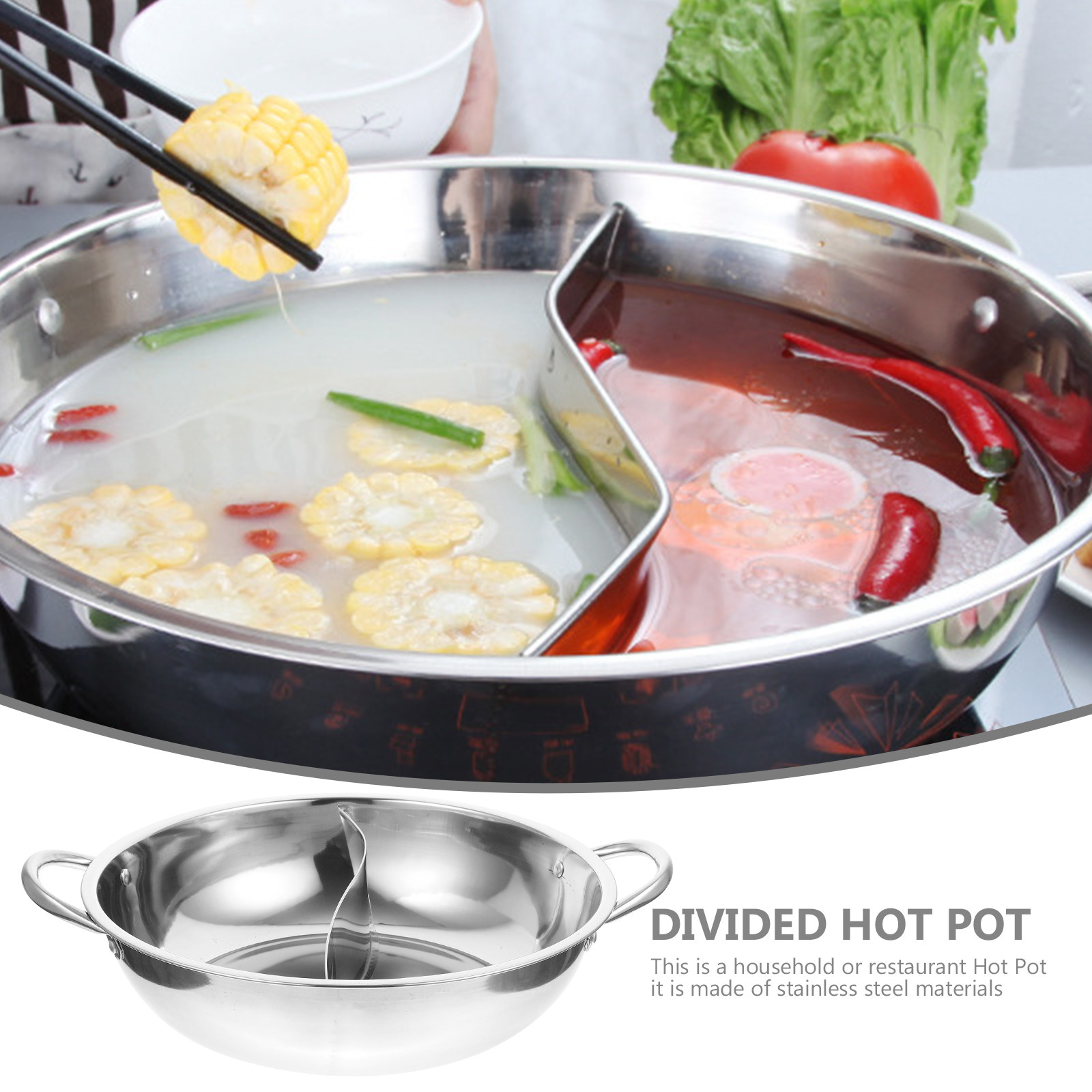 Divided Hot Pot Stainless Stee - đánh giá và giá Home Cooking Restaurants