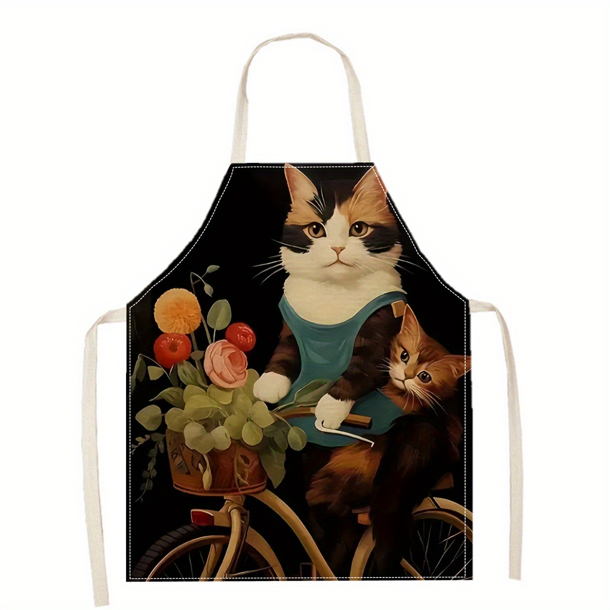 Linen Apron Funny Cat Sunglass - đánh giá và giá Home Cooking Ideas